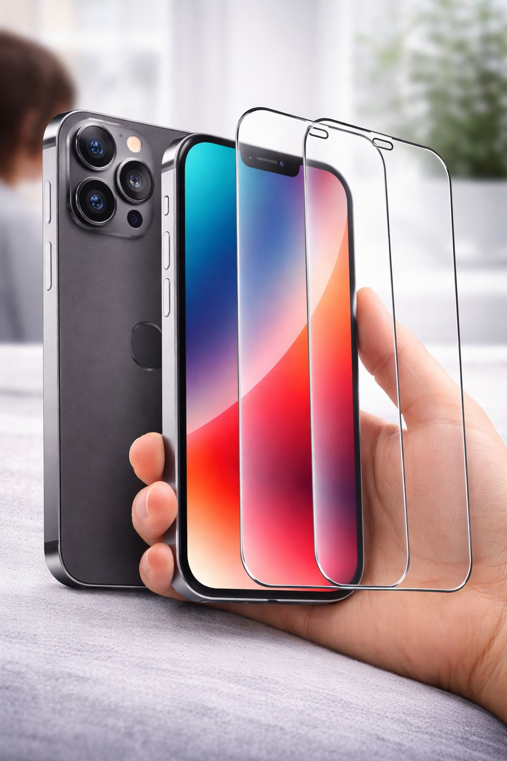 okkes 2er Pack Fullcover 3D Panzerglas für iPhone 16 Pro / 17