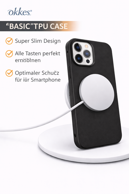 okkes Basic TPU Case für iPhone 15 Pro Max – Schwarz