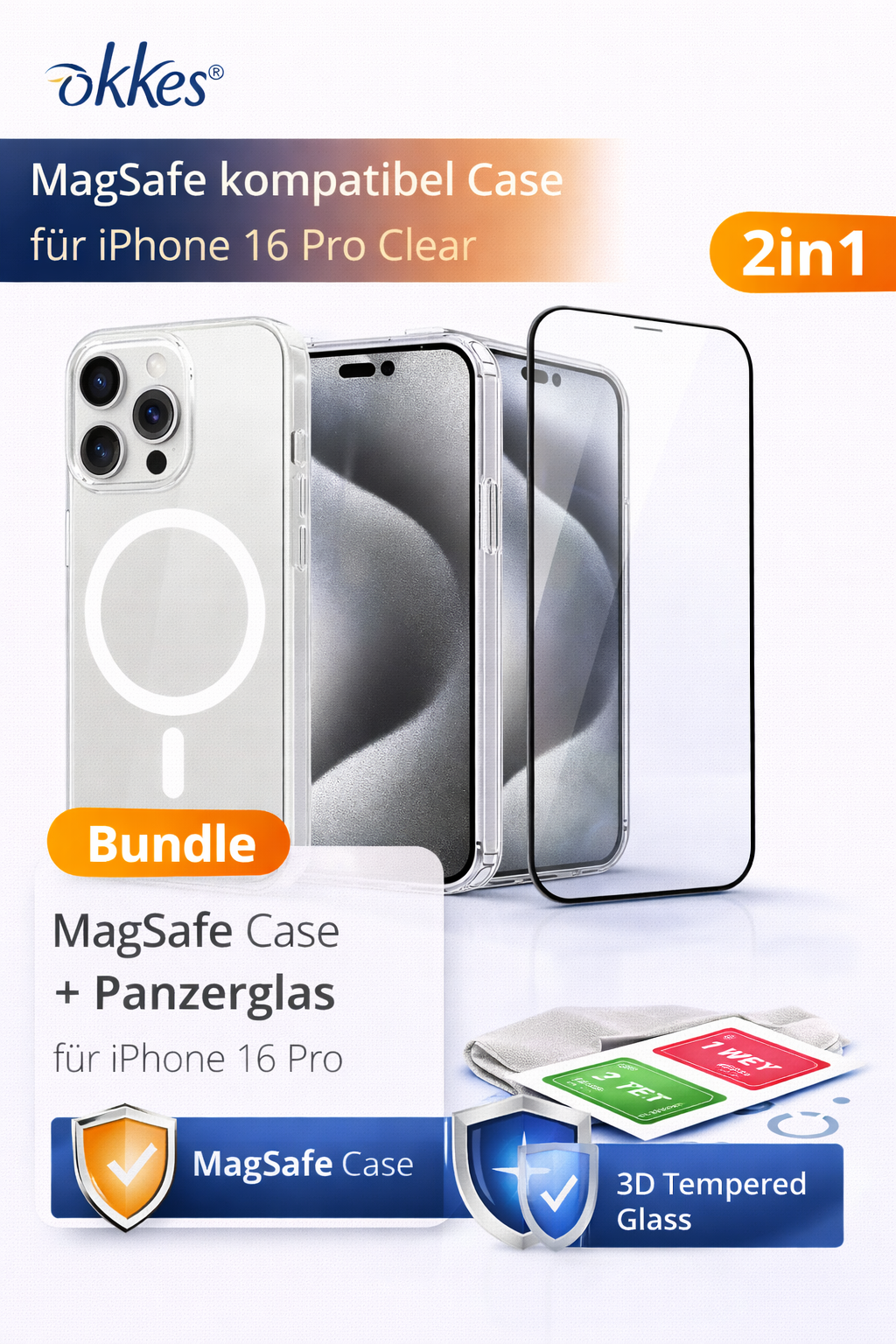 OKKES MagSafe Hülle für iPhone 16 Pro – Dünnes Case 1,5 mm