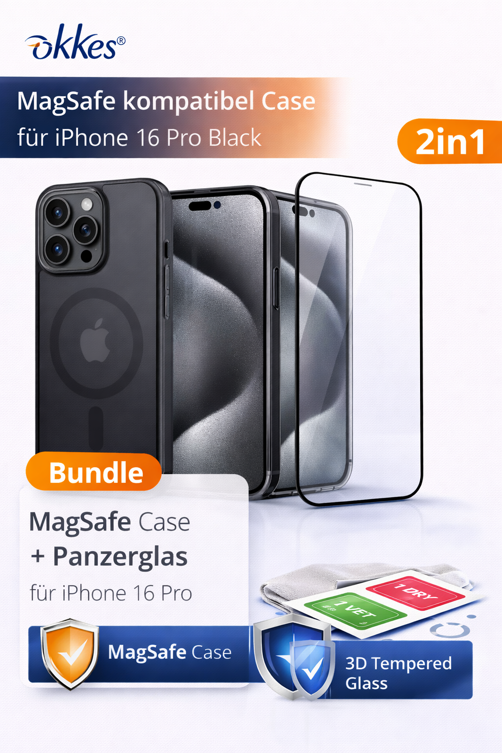 OKKES MagSafe Hülle für iPhone 16 Pro – Dünnes Case 1,5 mm
