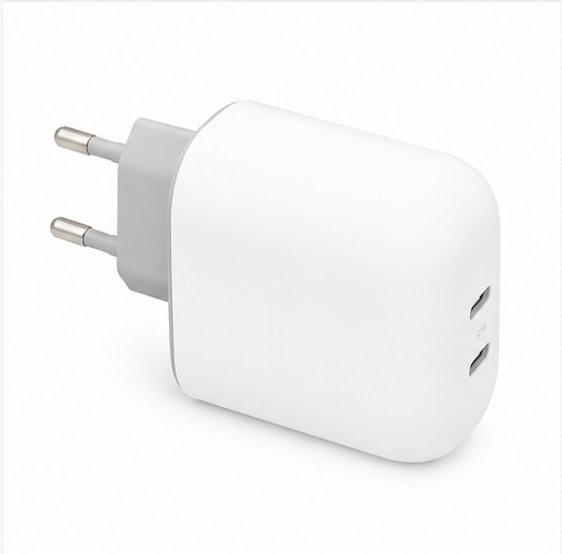 Google 67W Dual USB-C Schnellladegerät GaN für Pixel & iPhone – Original Netzteil Weiß