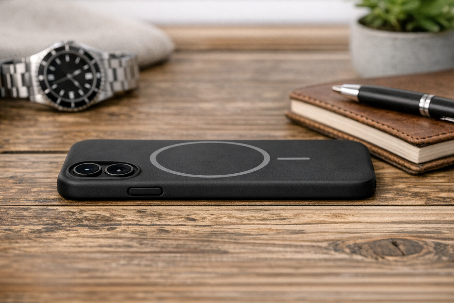 iPhone 16 MagSafe Silikon Hülle Schwarz – anco Magnet Case