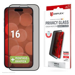DISPLEX Privacy Glass FC 10H Panzerglas mit Blickschutz für Apple iPhone 16