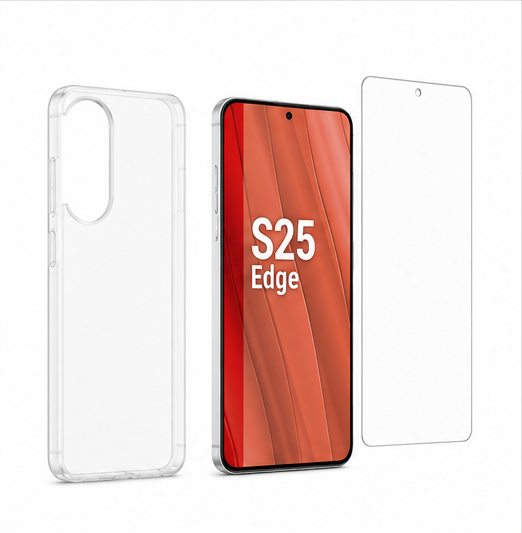 DISPLEX Real Glass + Case für Samsung Galaxy S25 Edge transparent