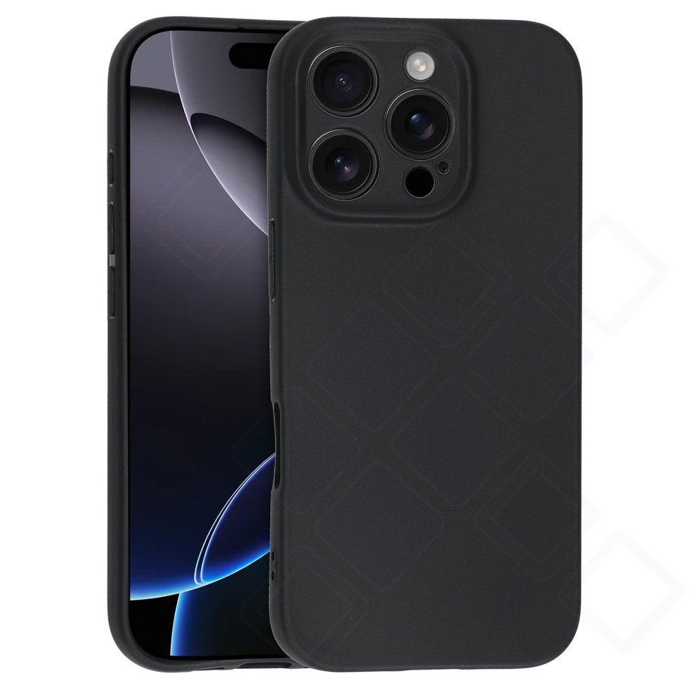 anco Dark Case für Apple iPhone 16 Pro aus mattem TPU in Schwarz