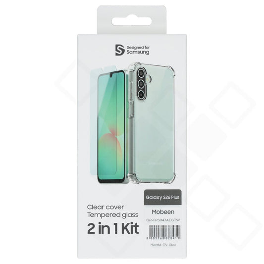 Designed for Samsung Clear Case + Tempered Glass für S947B Samsung Galaxy S26+ - transparent