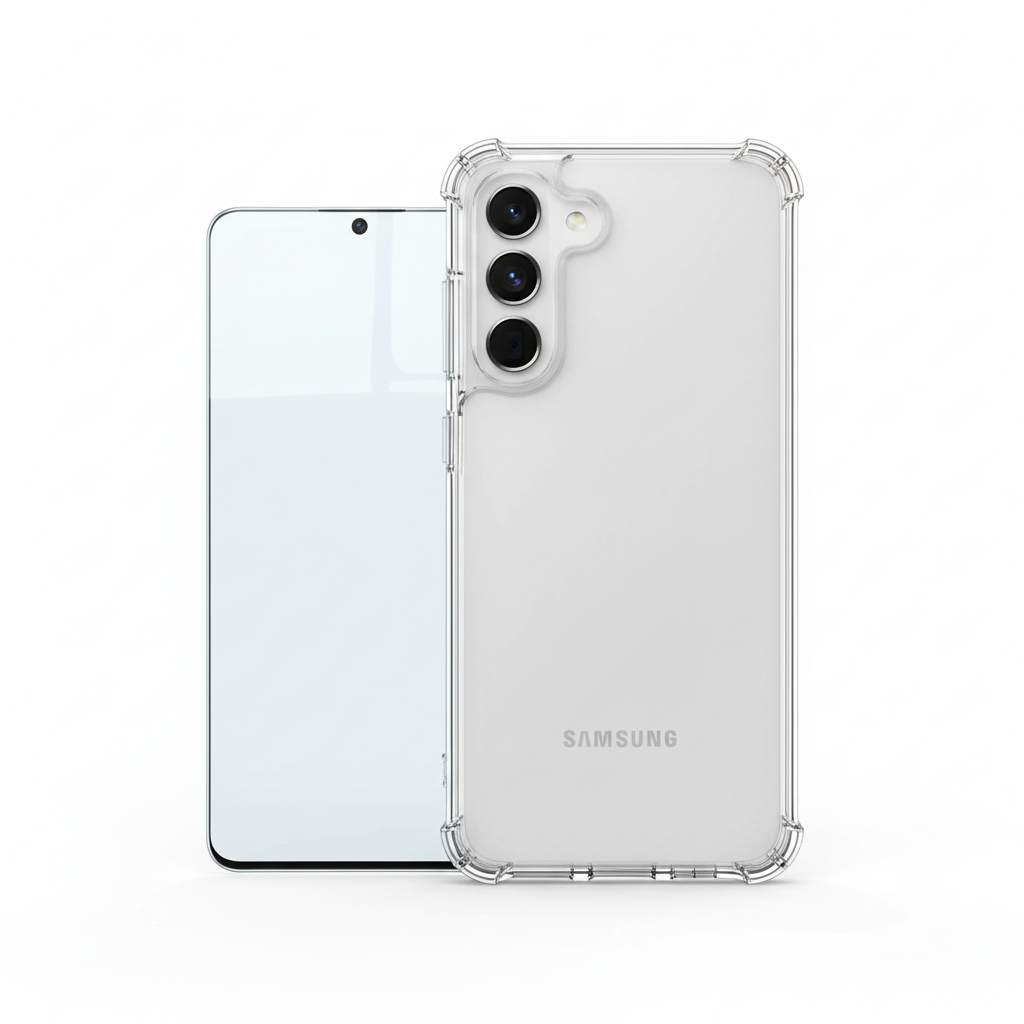Designed for Samsung Clear Case transparent mit Tempered Glass Samsung Galaxy S26