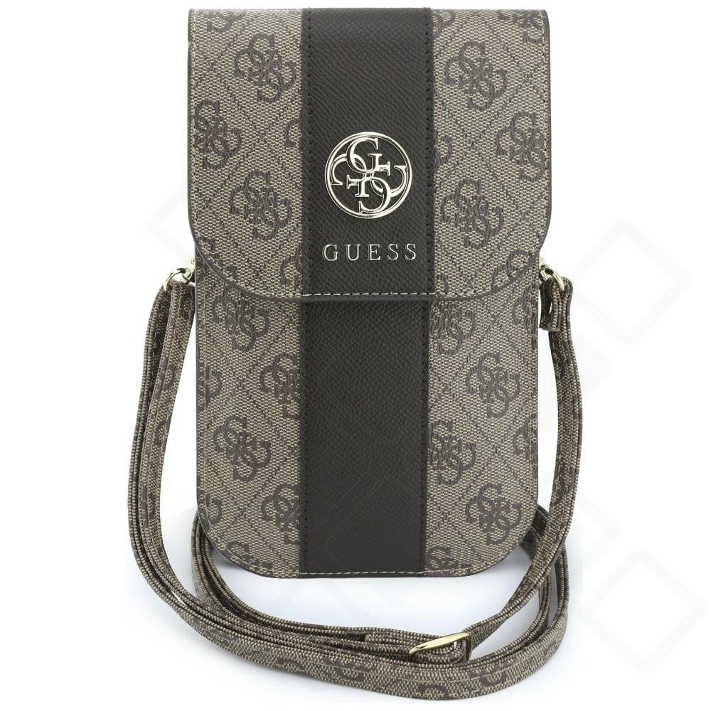 Guess 4G & Classic Logo Stripe Strap Wallet - brown