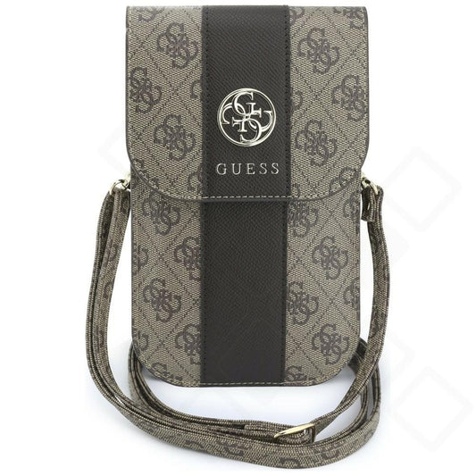 Guess 4G & Classic Logo Stripe Strap Wallet - brown