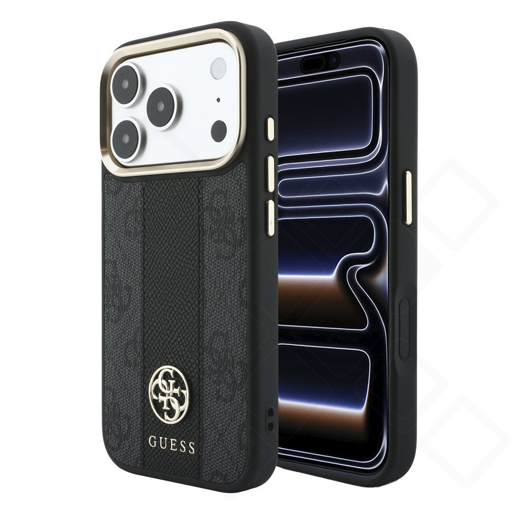 Guess 4G with Stripe Round and Classic Logos MagSafe für Apple iPhone 17 Pro, 18 Pro - black