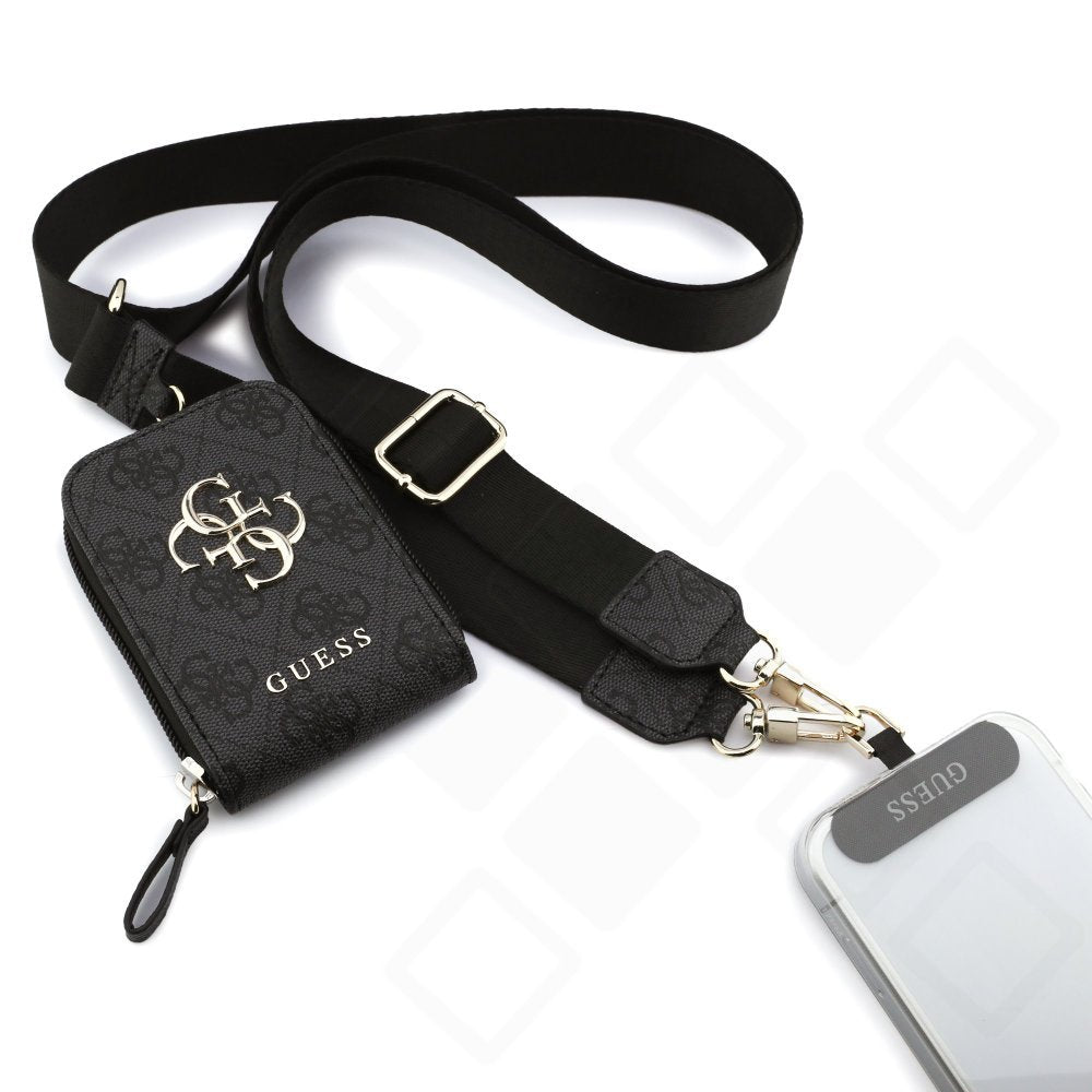Guess Crossbody Strap PU 4G Metal Logo + Purse - black