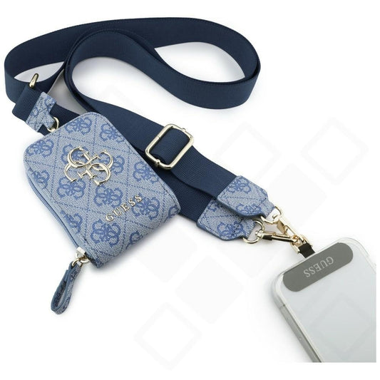 Guess Crossbody Strap PU 4G Metal Logo + Purse - blue