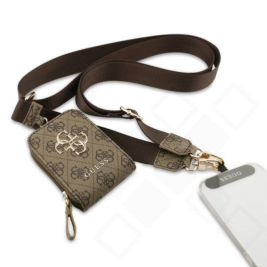 Guess Crossbody Strap PU 4G Metal Logo + Purse - brown