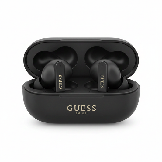 Guess Elongated Metallic ENC TWS Wireless Bluetooth In-Ear Kopfhörer in Schwarz