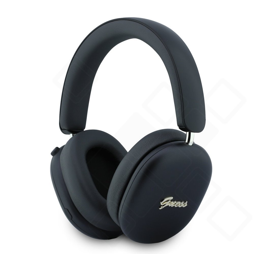 Guess Metallic Finish Gold Script Logo ENC Wireless Headphone - black