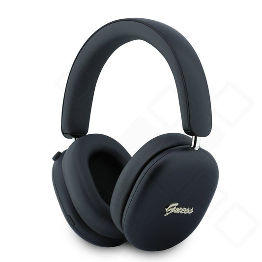 Guess Metallic Finish Gold Script Logo ENC Wireless Headphone - black