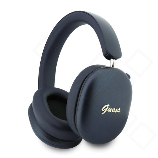 Guess Metallic Finish Gold Script Logo ENC Wireless Headphone - navy