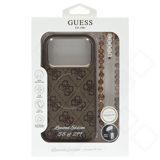 Guess PU 4G MagSafe Strap Limited Edition of 299 Case für Apple iPhone 17 Pro - brown