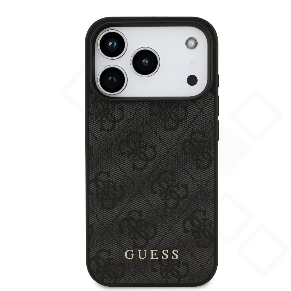 Guess PU 4G Metal Classic Logo Case für Apple iPhone 17 Pro, 18 Pro - black