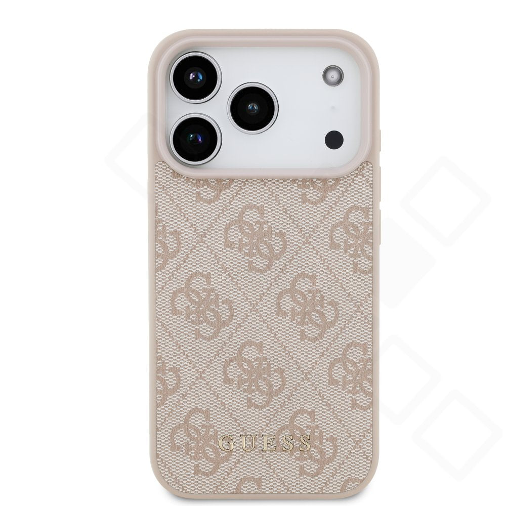 Guess PU 4G Metal Classic Logo Case für Apple iPhone 17 Pro, 18 Pro - pink