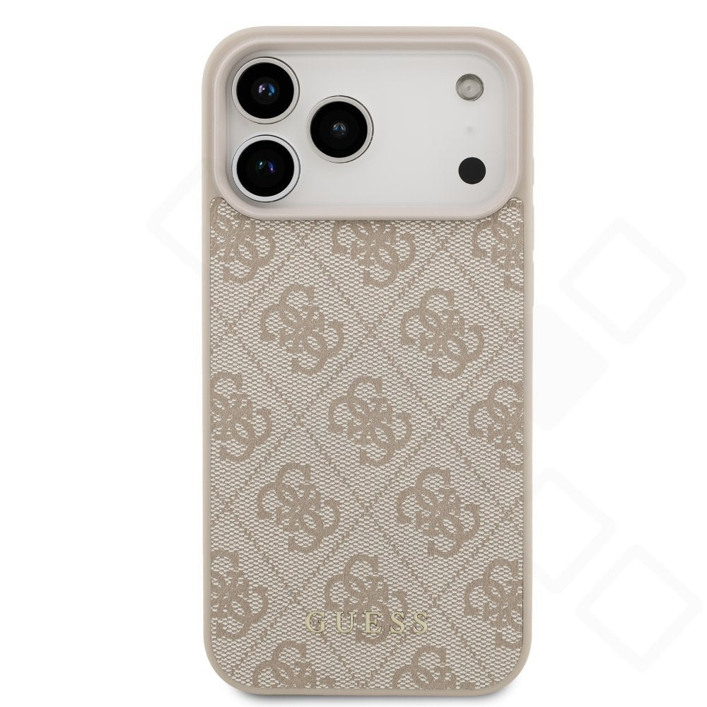 Guess PU 4G Metal Classic Logo Case für Apple iPhone 17 Pro Max, 18 Pro Max - pink