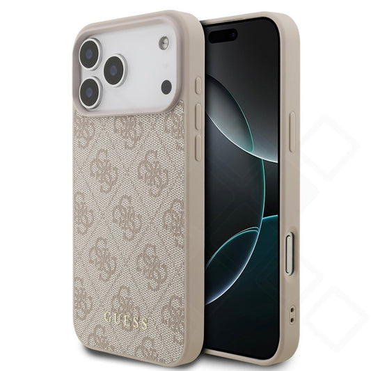 Guess PU 4G Metal Classic Logo Case für Apple iPhone 17 Pro Max, 18 Pro Max - pink