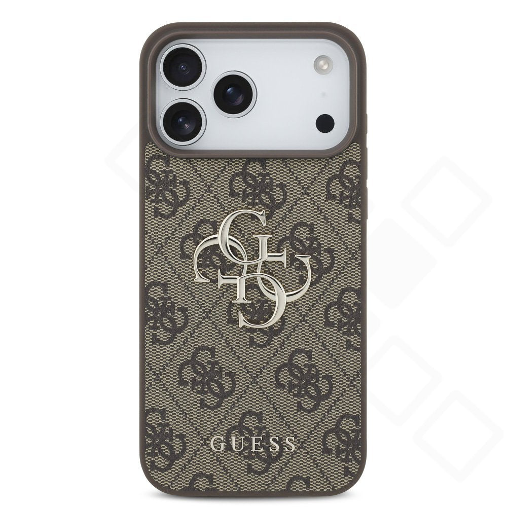Guess PU 4G Metal Logo Case für Apple iPhone 17 Pro, 18 Pro - brown