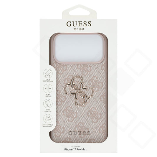 Guess PU 4G Metal Logo Case für Apple iPhone 17 Pro Max - pink
