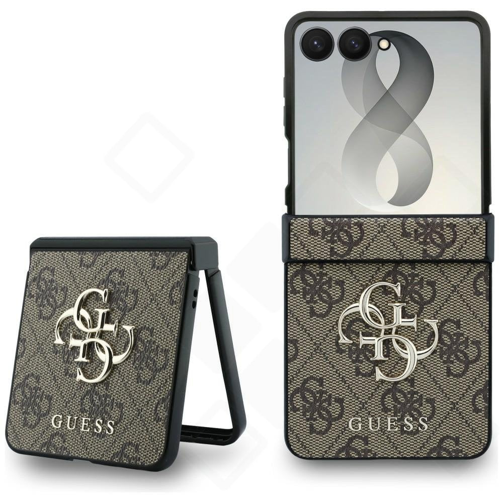 Guess PU 4G Metal Logo Case für F776B Samsung Galaxy Z Flip8 - brown