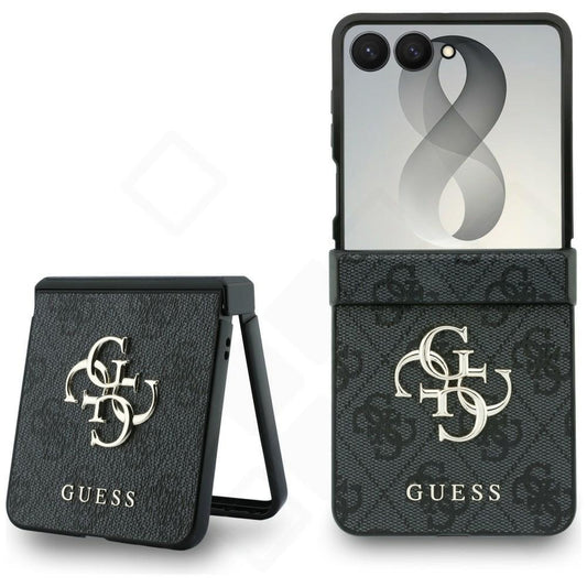 Guess PU 4G Metal Logo Case für F776B Samsung Galaxy Z Flip8 - grey