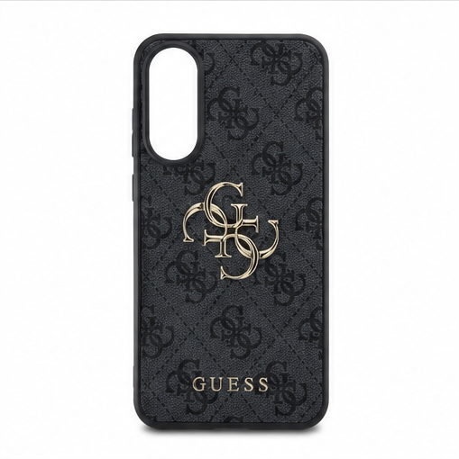 Guess PU 4G Metal Logo Case für Samsung Galaxy S25 Edge Schwarz