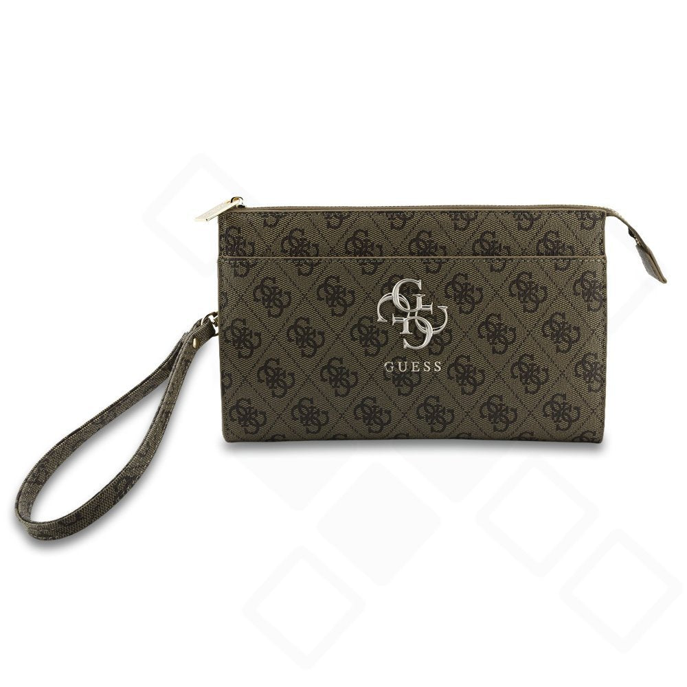 Guess PU 4G Metal Logo Phone Bag - brown