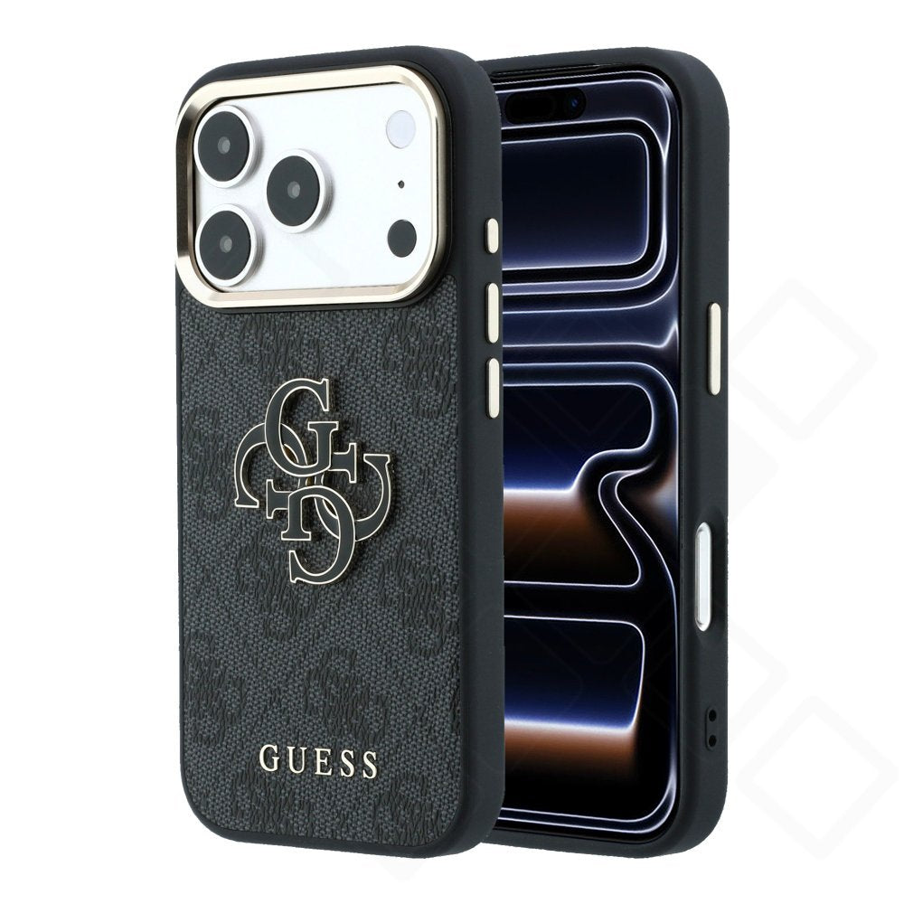 Guess PU 4G Resin Logo Case für Apple iPhone 17 Pro, 18 Pro - black