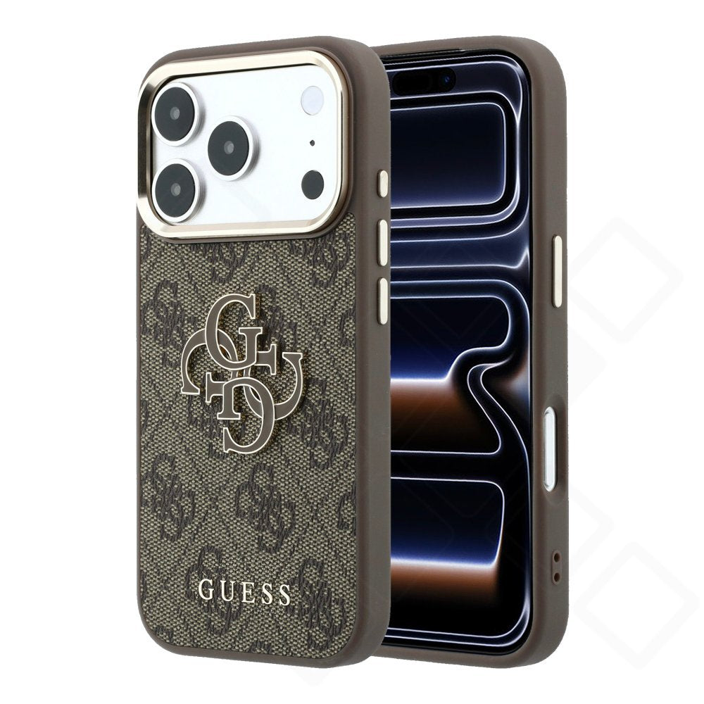 Guess PU 4G Resin Logo Case für Apple iPhone 17 Pro, 18 Pro - brown