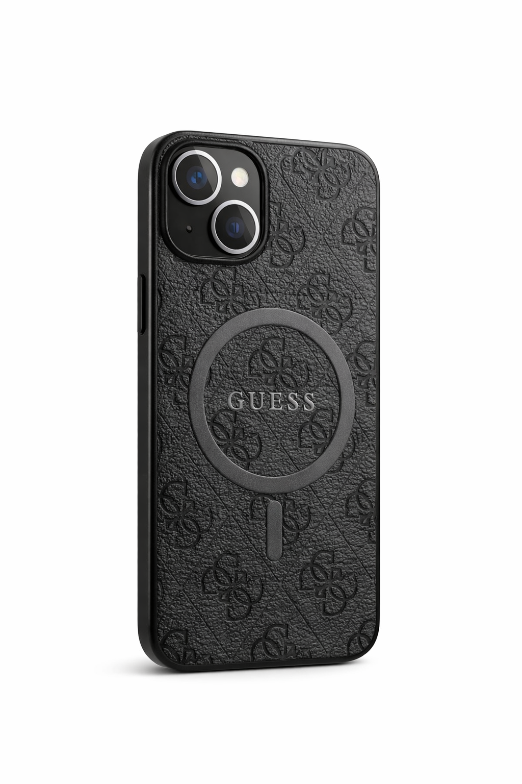 Guess 4G MagSafe Case für Apple iPhone 16 aus PU-Leder in Schwarz
