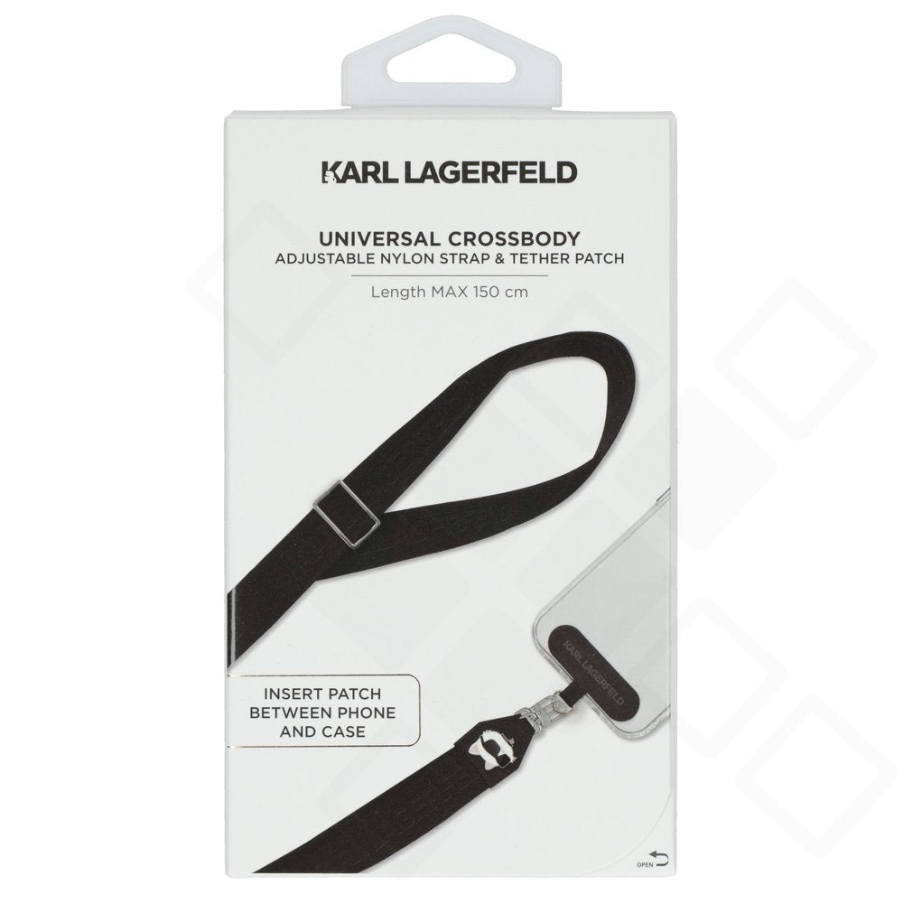 Karl Lagerfeld Crossbody Strap Nylon Choupette Patch - black