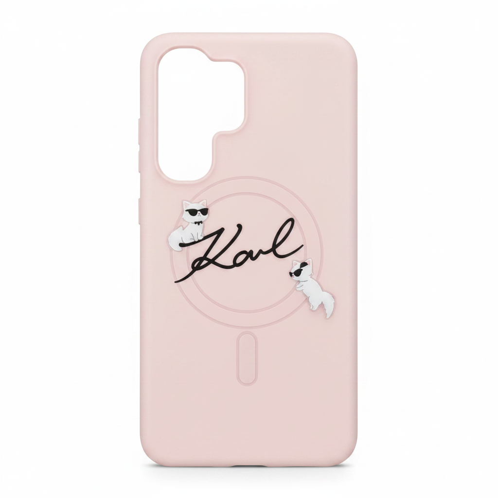 Karl Lagerfeld IML Choupette Karl Skript Logo Case für S948B Samsung Galaxy S26 Ultra - pink
