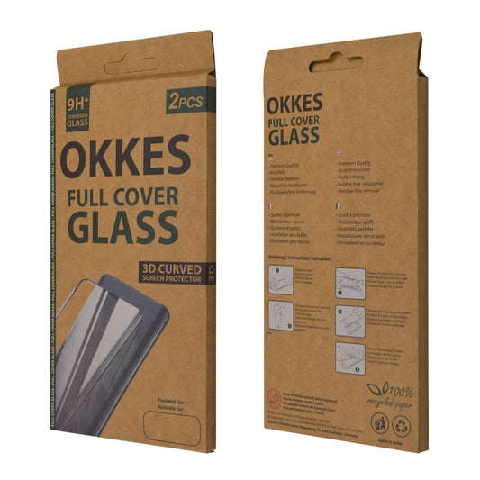 okkes 2in1 Panzerglas für iPhone 15 Pro – Fullcover 3D (2er Set)