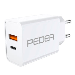 PEDEA 20W Schnellladegerät mit USB-C PD und USB-A Anschluss in Weiß