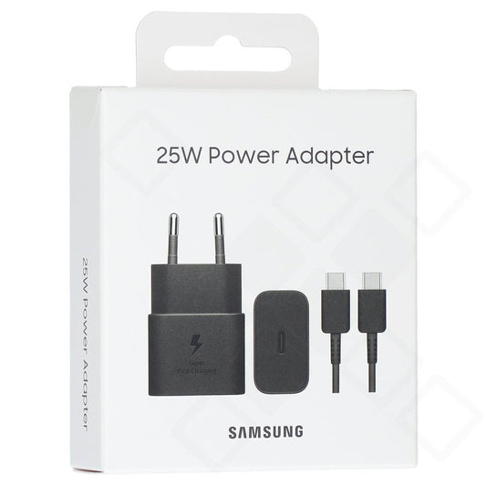 Samsung 25W USB-C Schnellladegerät EP-T2510 mit USB-C Kabel Schwarz