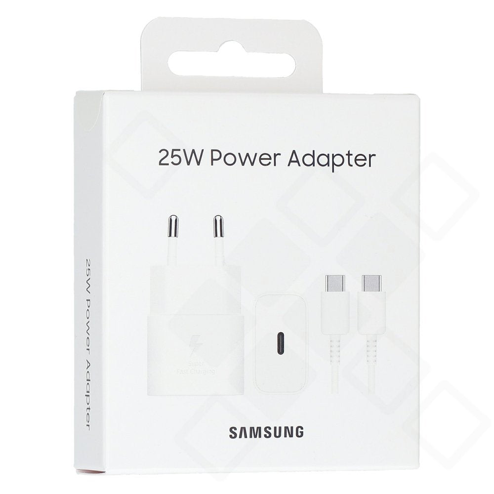 Samsung 25W USB-C Schnellladegerät EP-T2510 mit USB-C Kabel Weiß