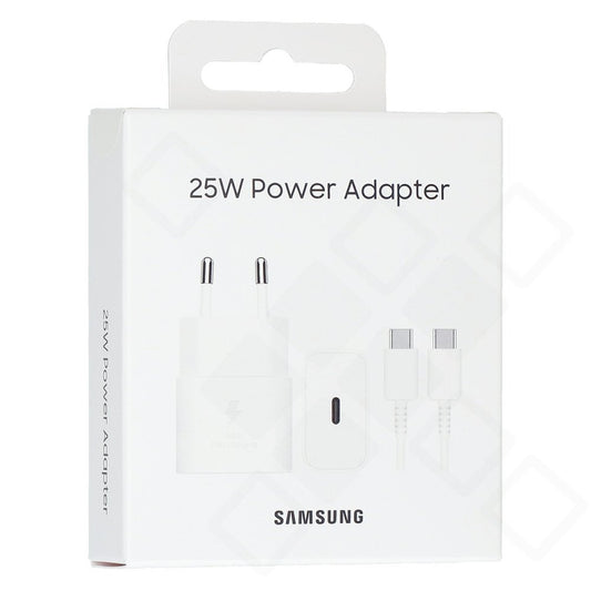 Samsung 25W USB-C Schnellladegerät EP-T2510 mit USB-C Kabel Weiß