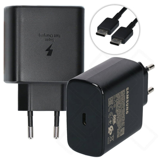 Samsung 45W Schnellladegerät EP-TA845 mit USB-C Kabel schwarz