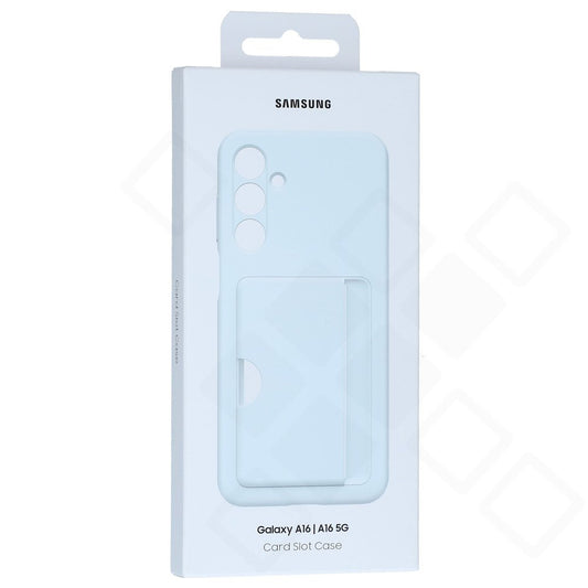 Blaues Samsung Card Slot Cover mit Kartenfach für Galaxy A16 4G und Galaxy A16 5G