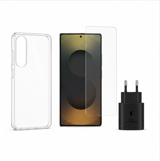 Samsung Galaxy S26 Ultra Starter Kit mit Clear Case Panzerglas und 25W Schnellladegerät