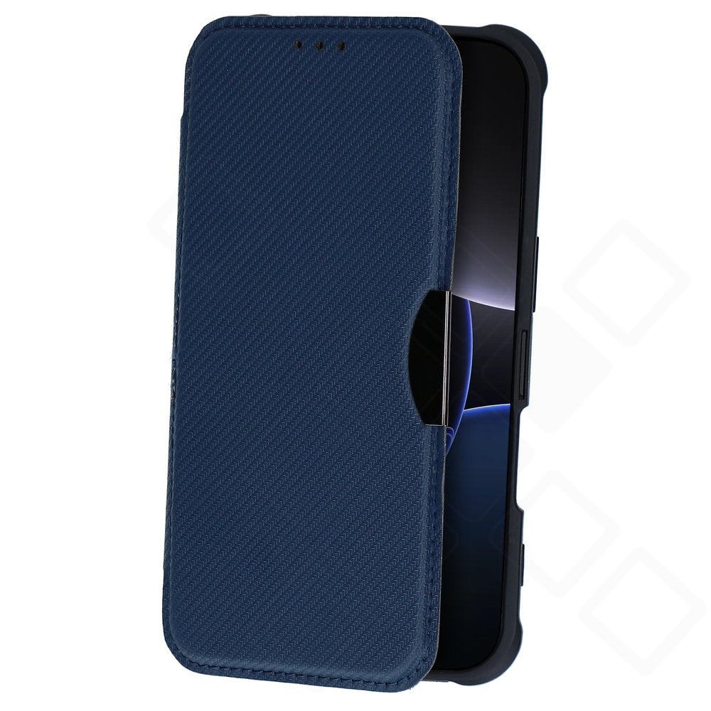 anco Bookcase Carbon Look für Apple iPhone 16 Pro - blue