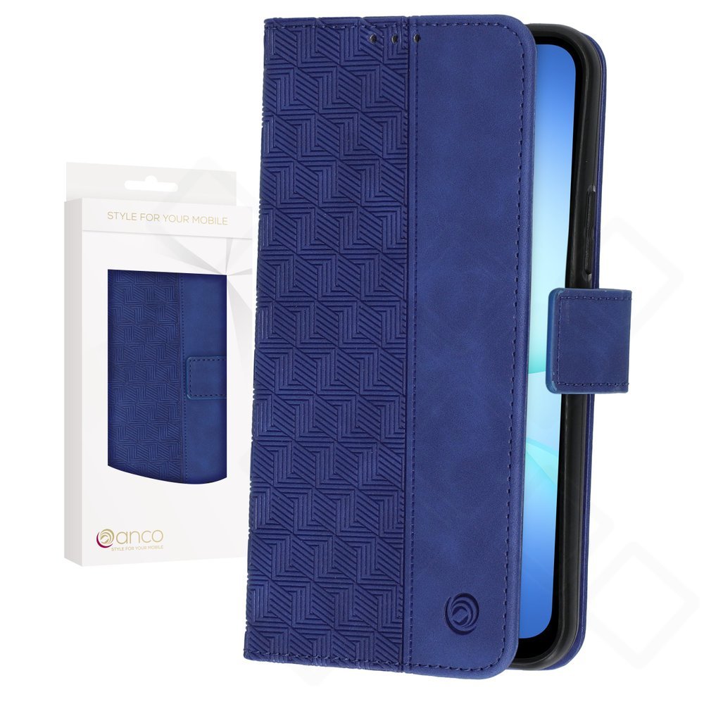 anco Bookcase Geometric für A175B, A176B Samsung Galaxy A17 4G, A17 5G - blue