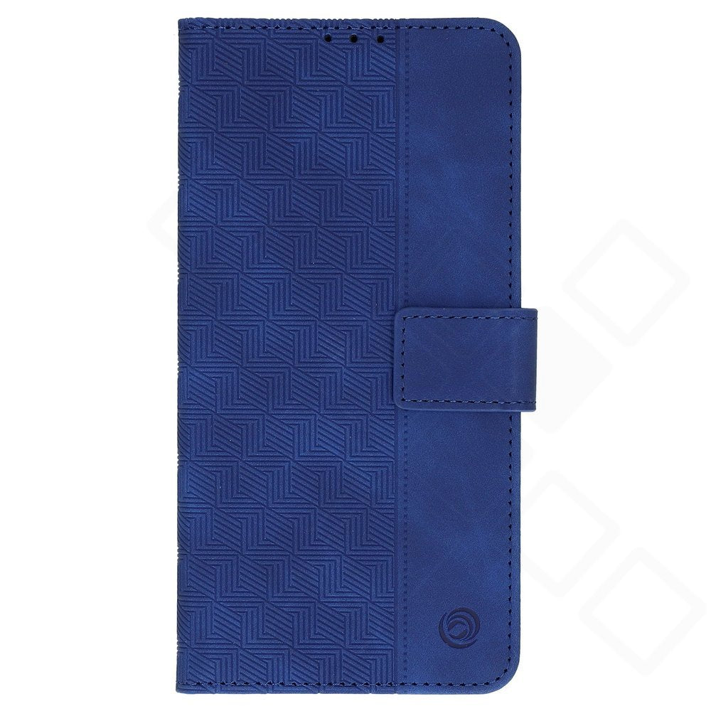 anco Bookcase Geometric für Samsung Galaxy A56 5G aus blauem PU-Leder mit Kartenfach