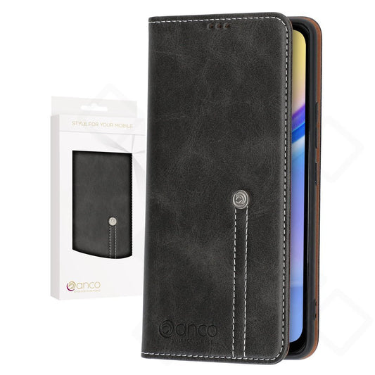 Schwarzes anco Bookcase Phoenix für Samsung Galaxy A15 und Galaxy A15 5G