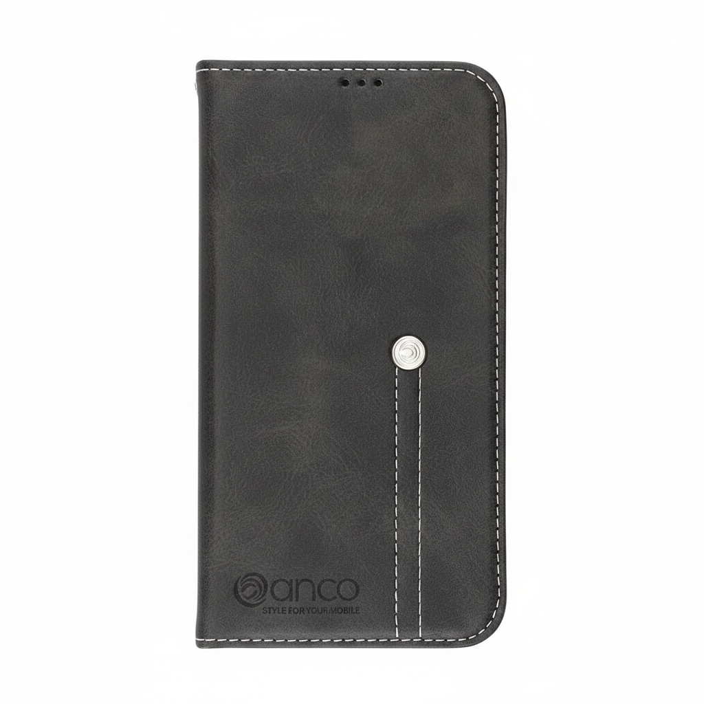 anco Bookcase Phoenix für Samsung Galaxy A37 5G aus schwarzem PU-Leder mit Kartenfach